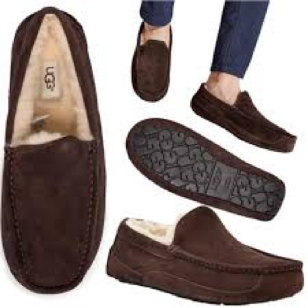 UGG Men's Chocolate Suede Loafers